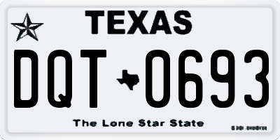 TX license plate DQT0693