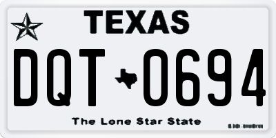 TX license plate DQT0694