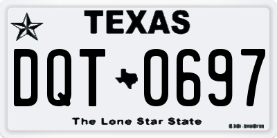 TX license plate DQT0697