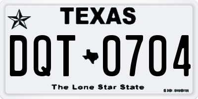 TX license plate DQT0704