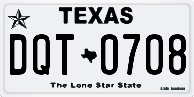 TX license plate DQT0708