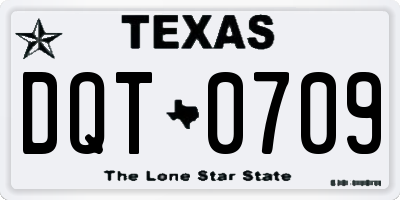 TX license plate DQT0709