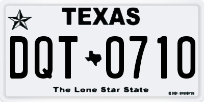 TX license plate DQT0710