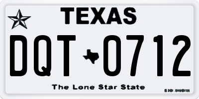TX license plate DQT0712