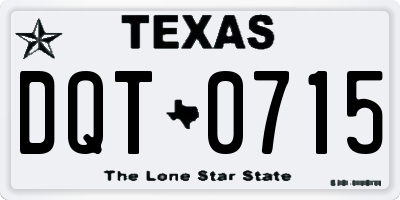 TX license plate DQT0715