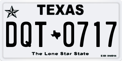 TX license plate DQT0717