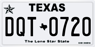 TX license plate DQT0720