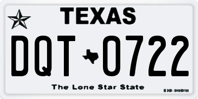 TX license plate DQT0722