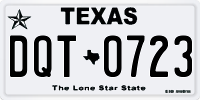 TX license plate DQT0723