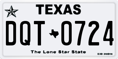 TX license plate DQT0724