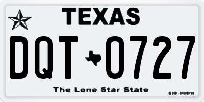 TX license plate DQT0727