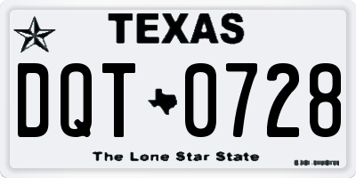 TX license plate DQT0728