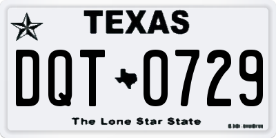 TX license plate DQT0729