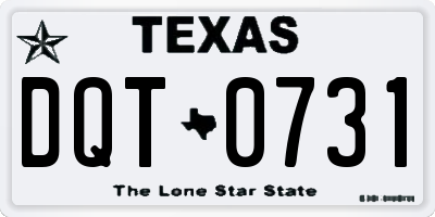 TX license plate DQT0731