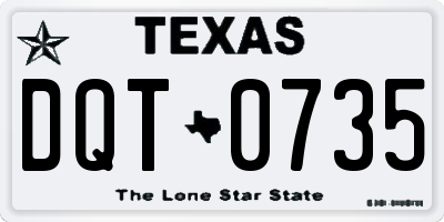 TX license plate DQT0735