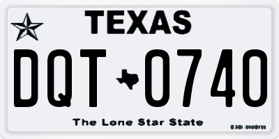 TX license plate DQT0740