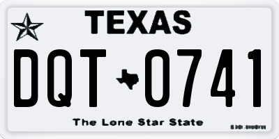 TX license plate DQT0741