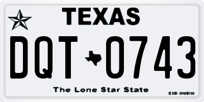 TX license plate DQT0743