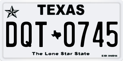 TX license plate DQT0745