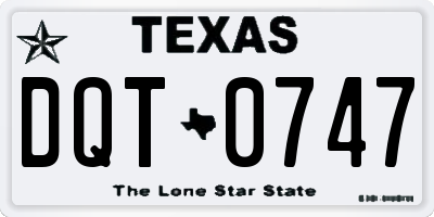 TX license plate DQT0747