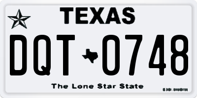 TX license plate DQT0748