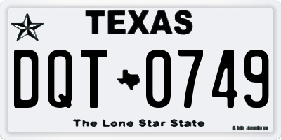 TX license plate DQT0749