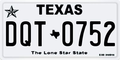 TX license plate DQT0752