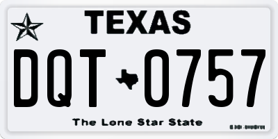 TX license plate DQT0757
