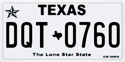 TX license plate DQT0760