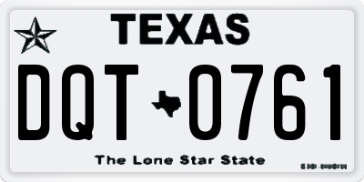 TX license plate DQT0761