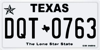 TX license plate DQT0763