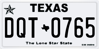TX license plate DQT0765