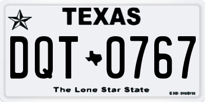 TX license plate DQT0767