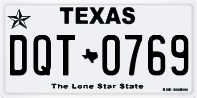 TX license plate DQT0769