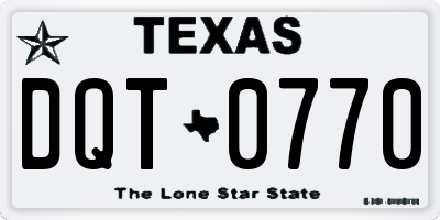 TX license plate DQT0770