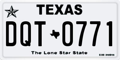 TX license plate DQT0771