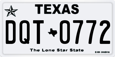 TX license plate DQT0772