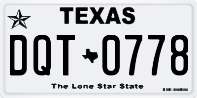 TX license plate DQT0778
