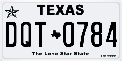 TX license plate DQT0784