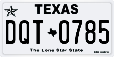 TX license plate DQT0785