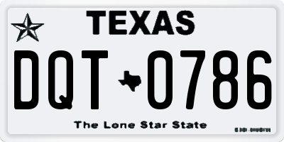 TX license plate DQT0786