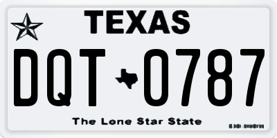 TX license plate DQT0787