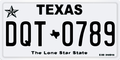 TX license plate DQT0789