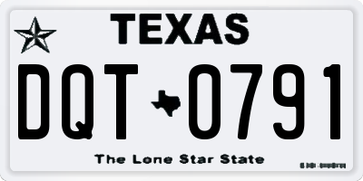 TX license plate DQT0791
