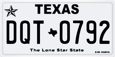 TX license plate DQT0792