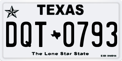 TX license plate DQT0793