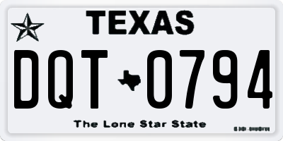 TX license plate DQT0794