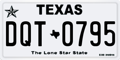 TX license plate DQT0795
