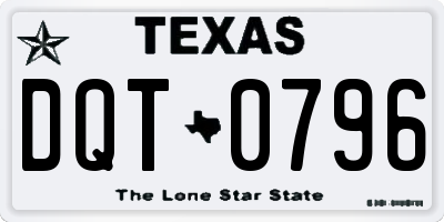 TX license plate DQT0796