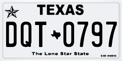 TX license plate DQT0797